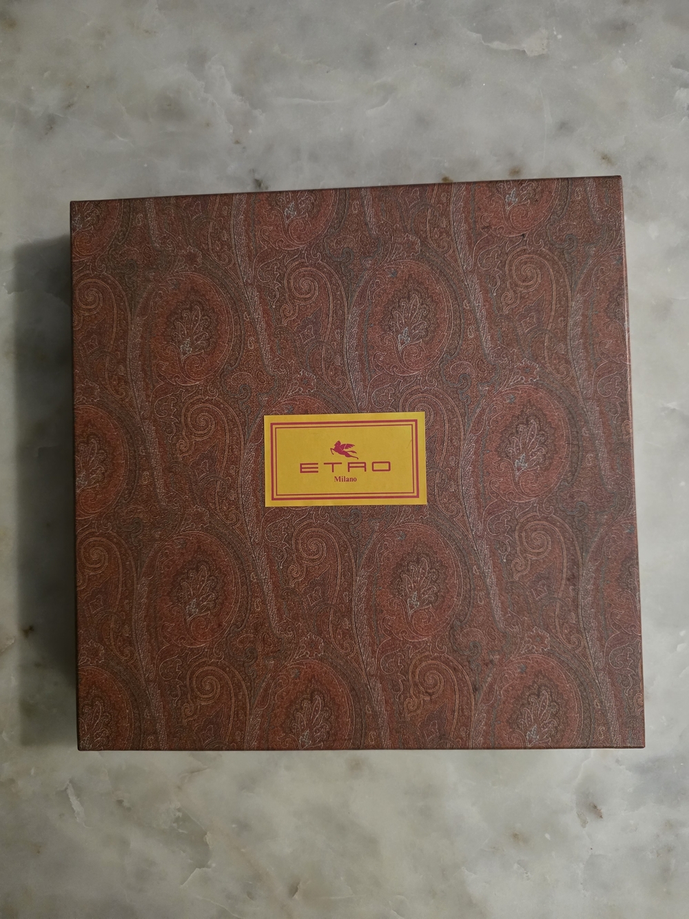 Etro Milano Paisley Scarf Gift Box-9.5"Wx9.6"H